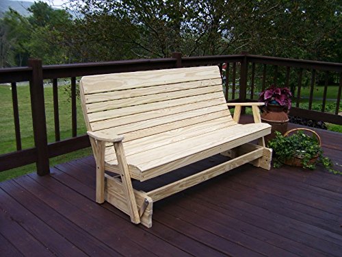 4' Pine Highback Patio Glider Bench N3310