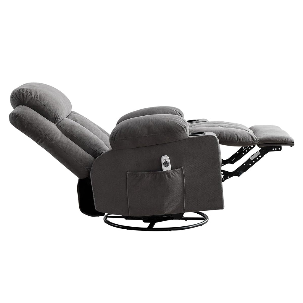 Swivel Rocker Recliner Chair with Vibration Massage & Lumbar Heating Y839833