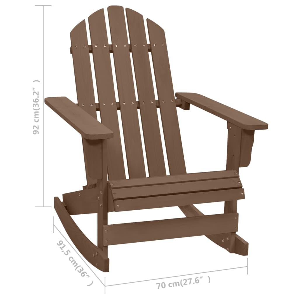 Weathered Brown Solid Pine Hardwood Rocking Chair R5198