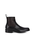Black Genuine Deer Leather Booties X436267