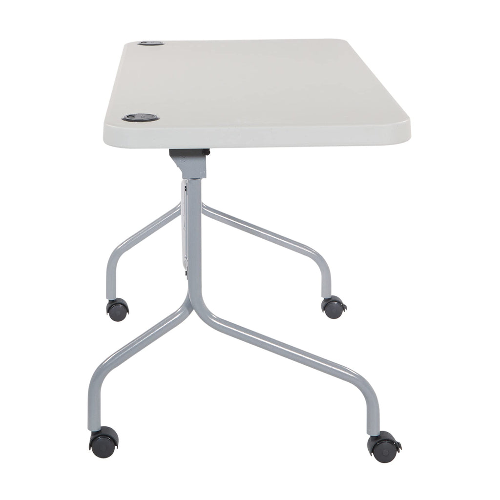 Light Gray Resin Multipurpose Flip Training Table with Locking Casters S2780