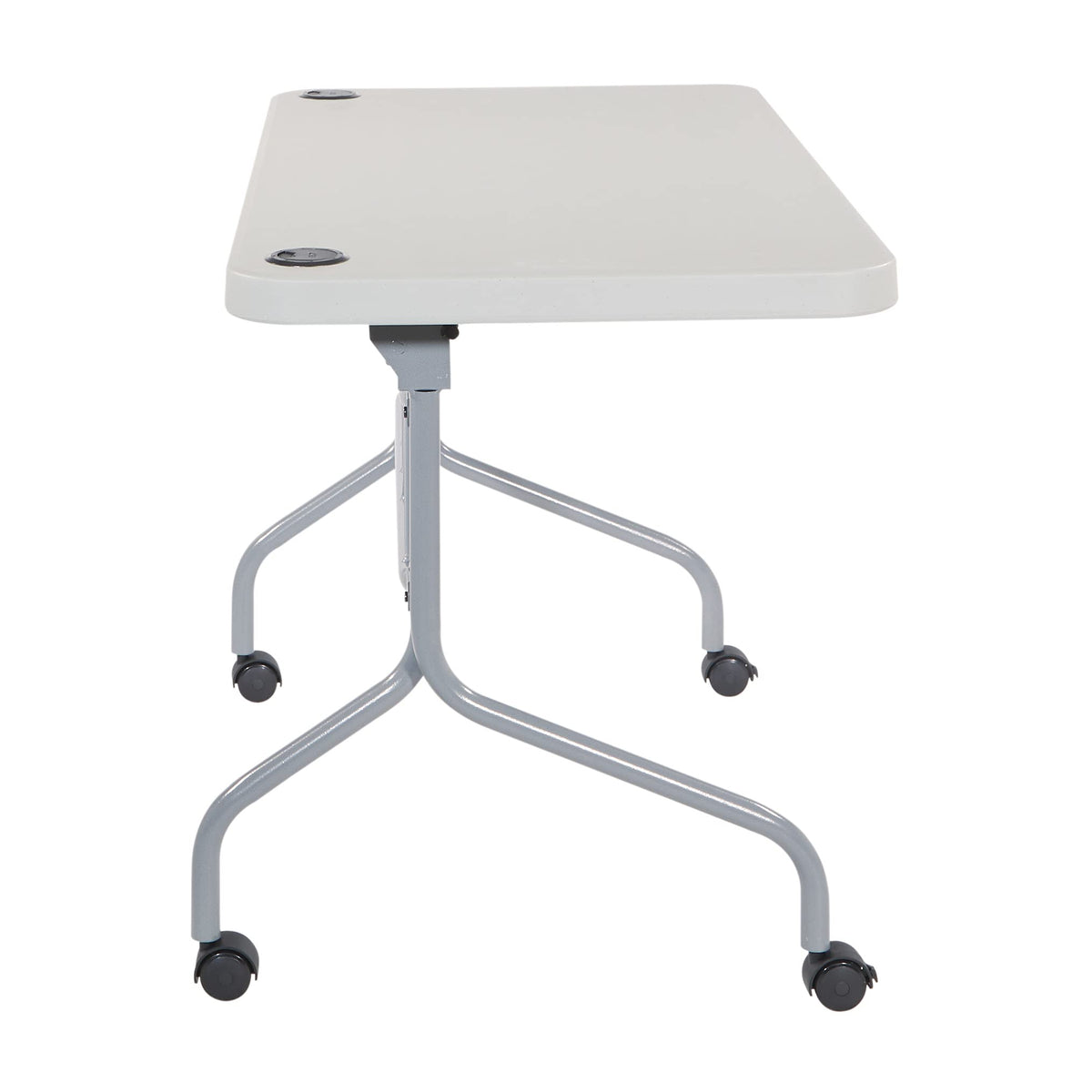 Light Gray Resin Multipurpose Flip Training Table with Locking Casters S2780