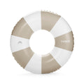 Vintage Tan Stripe Pool Tube Float with Cup Holder H612957