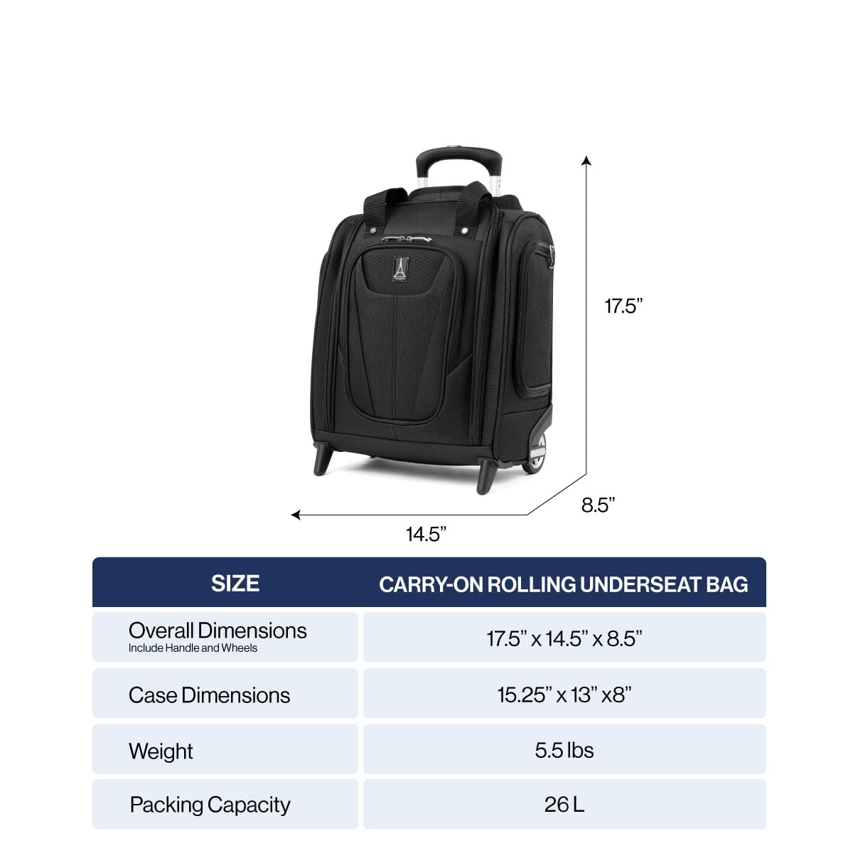 Black Softside Carry-On Underseat D5524
