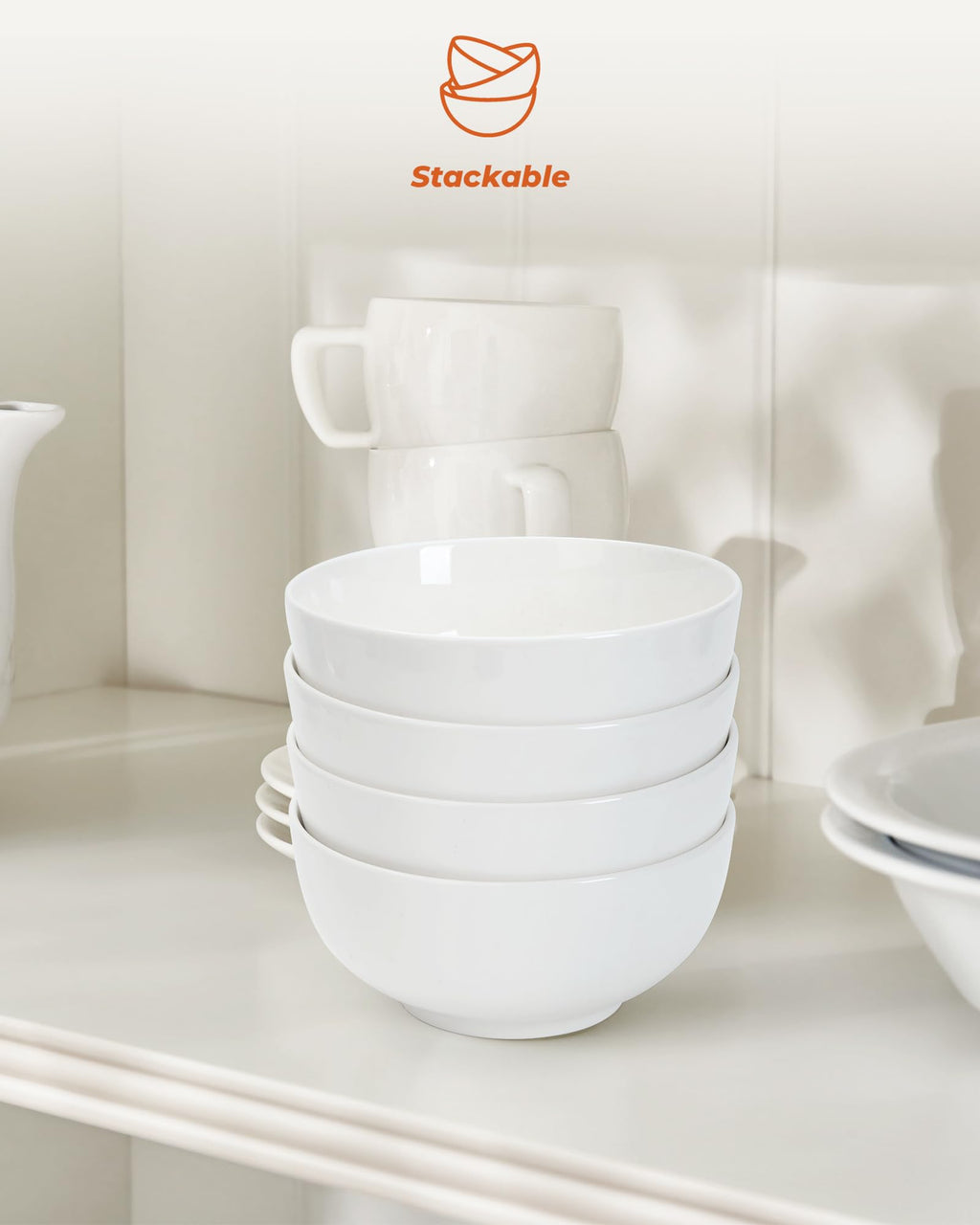 Cereal Bowls Set of 4, 24 OZ Ceramic M586461