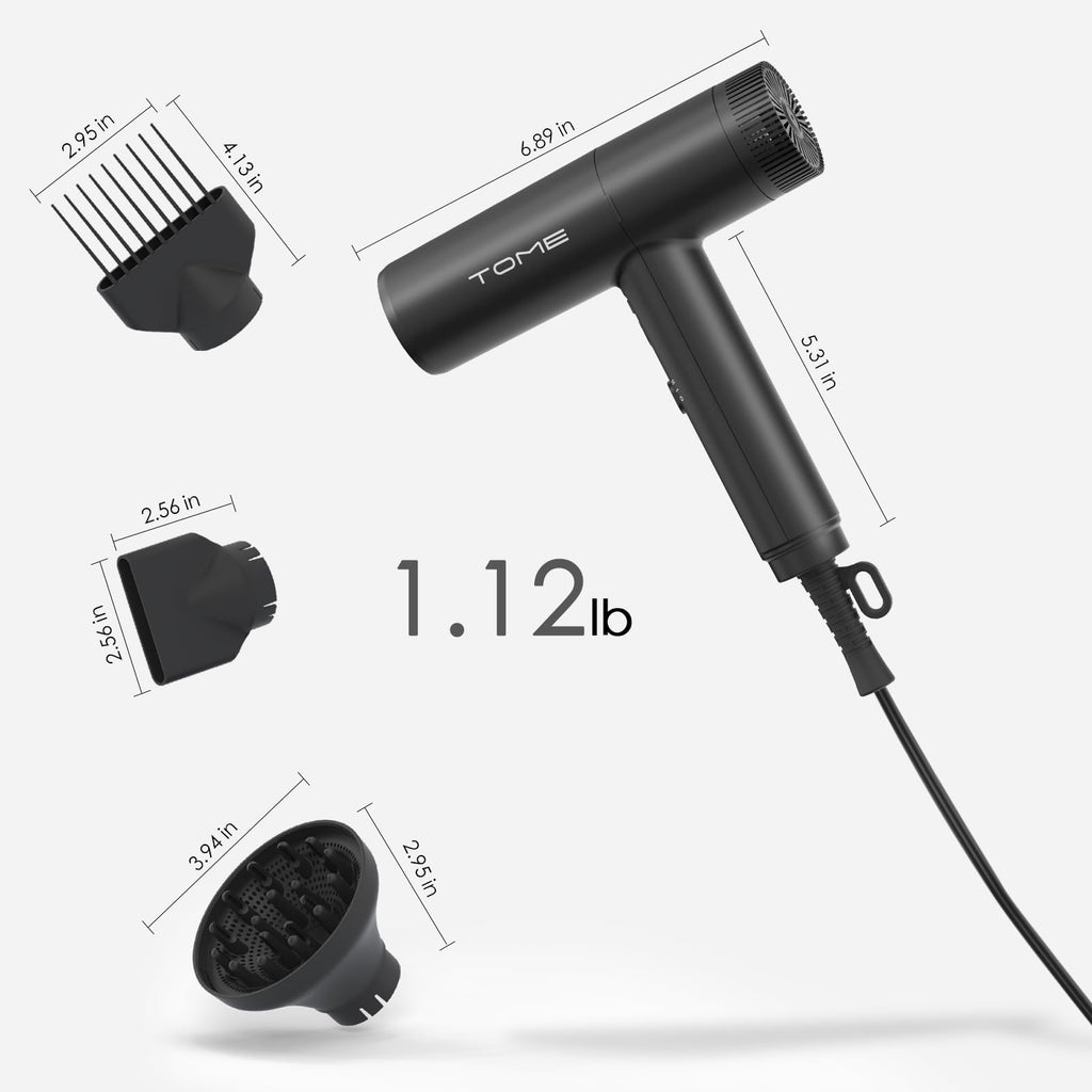 1875W Ionic Hair Dryer with 3 Attachments T4906
