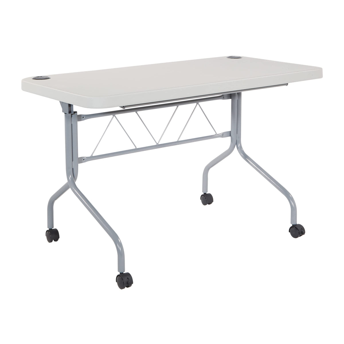 Light Gray Resin Multipurpose Flip Training Table with Locking Casters S2780