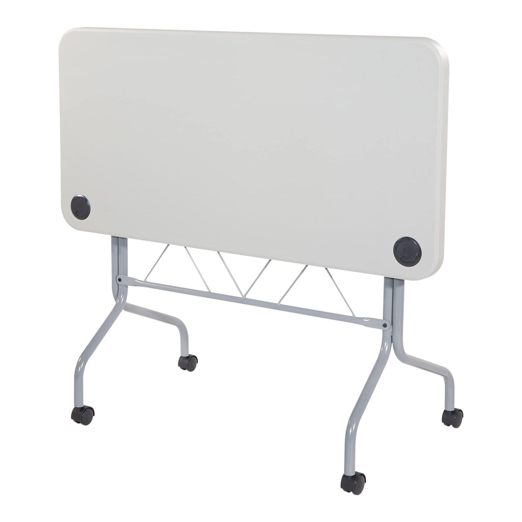 Light Gray Resin Multipurpose Flip Training Table with Locking Casters S2780