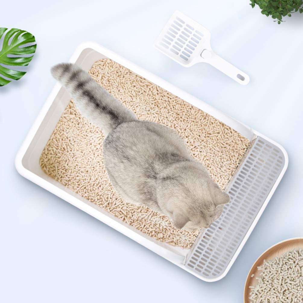 Plastic Half Covered Cat Litter Box P6763