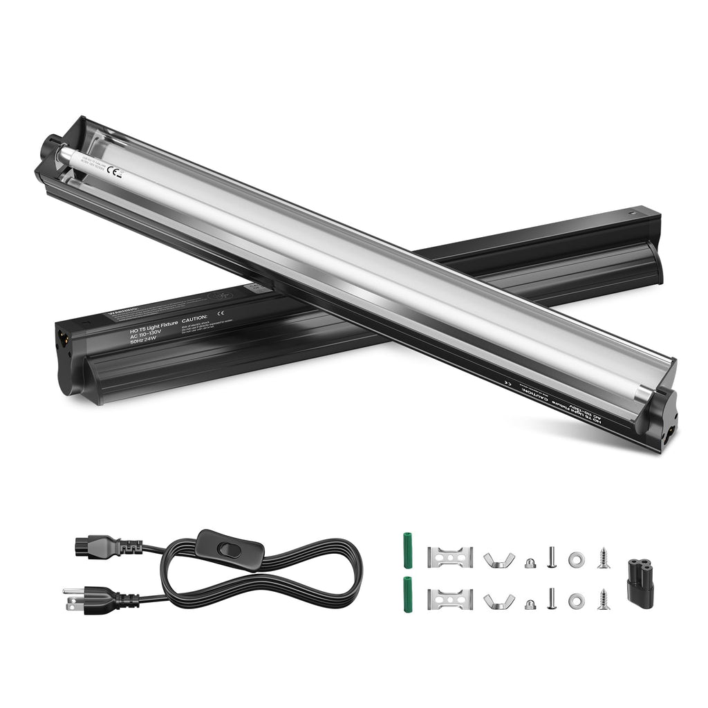 24W 10.0 T5 UVB Reptile Light Fixture Combo Kit 22inch Terrarium Hood X779
