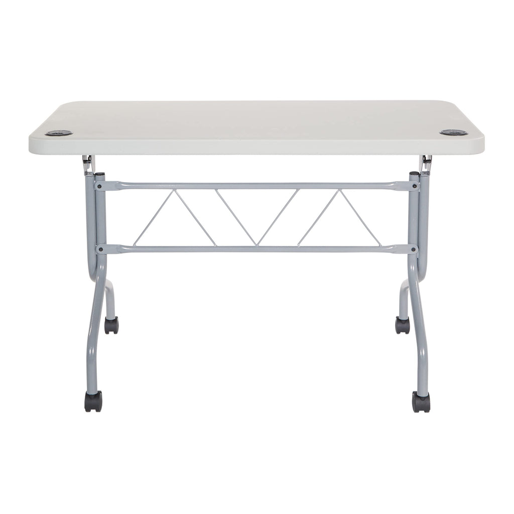 Light Gray Resin Multipurpose Flip Training Table with Locking Casters S2780