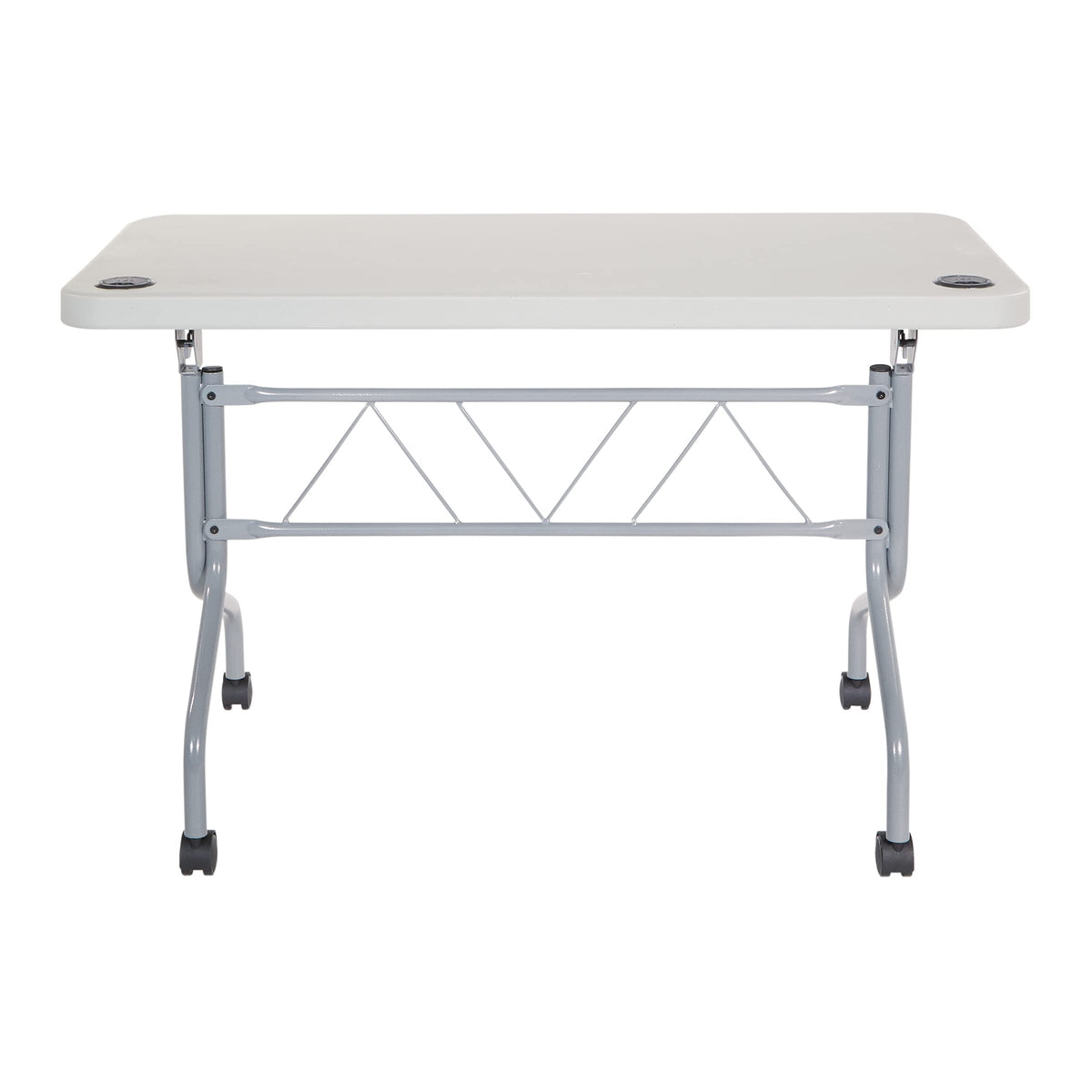 Light Gray Resin Multipurpose Flip Training Table with Locking Casters S2780