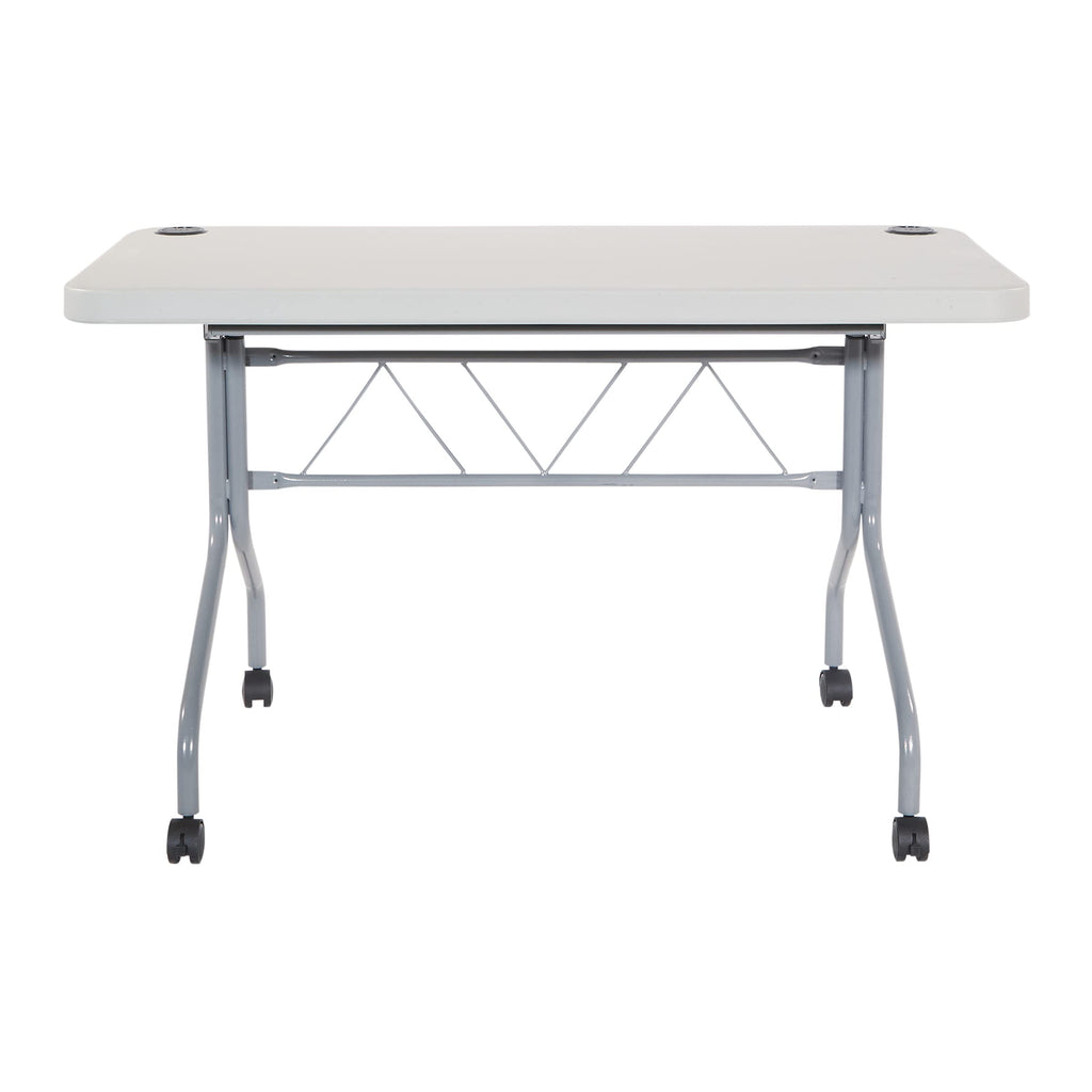 Light Gray Resin Multipurpose Flip Training Table with Locking Casters S2780