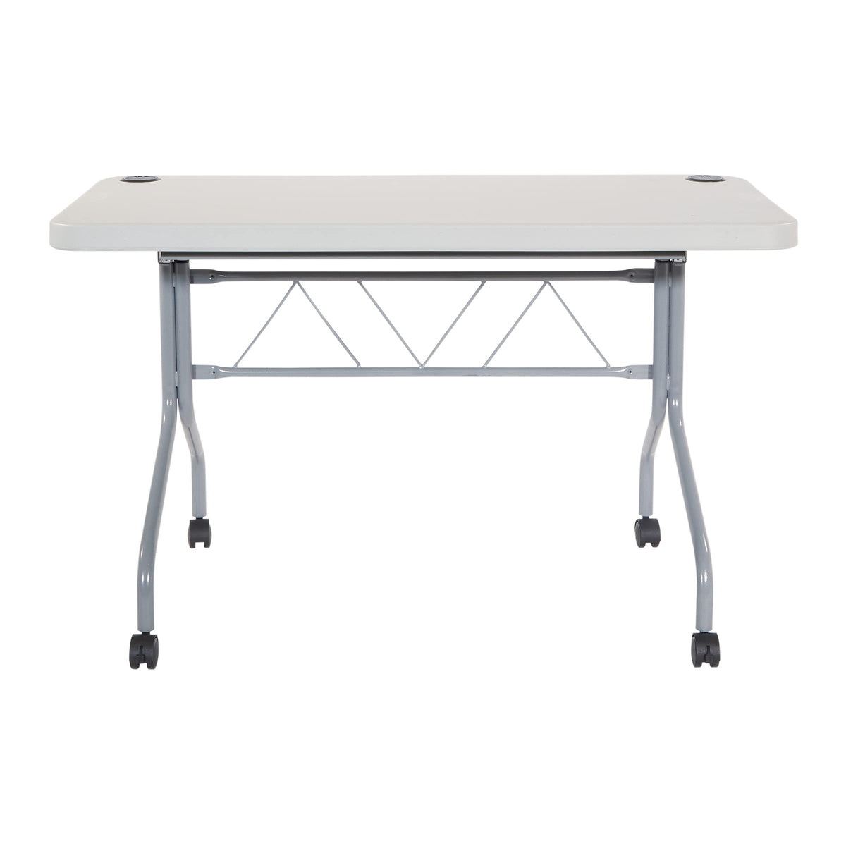 Light Gray Resin Multipurpose Flip Training Table with Locking Casters S2780