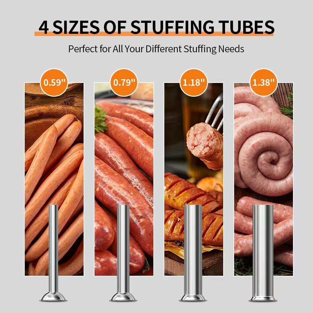 Manual Sausage Stuffer, 11Lbs/5L Meat Stuffer, 4 Stuffing Tubes A209577