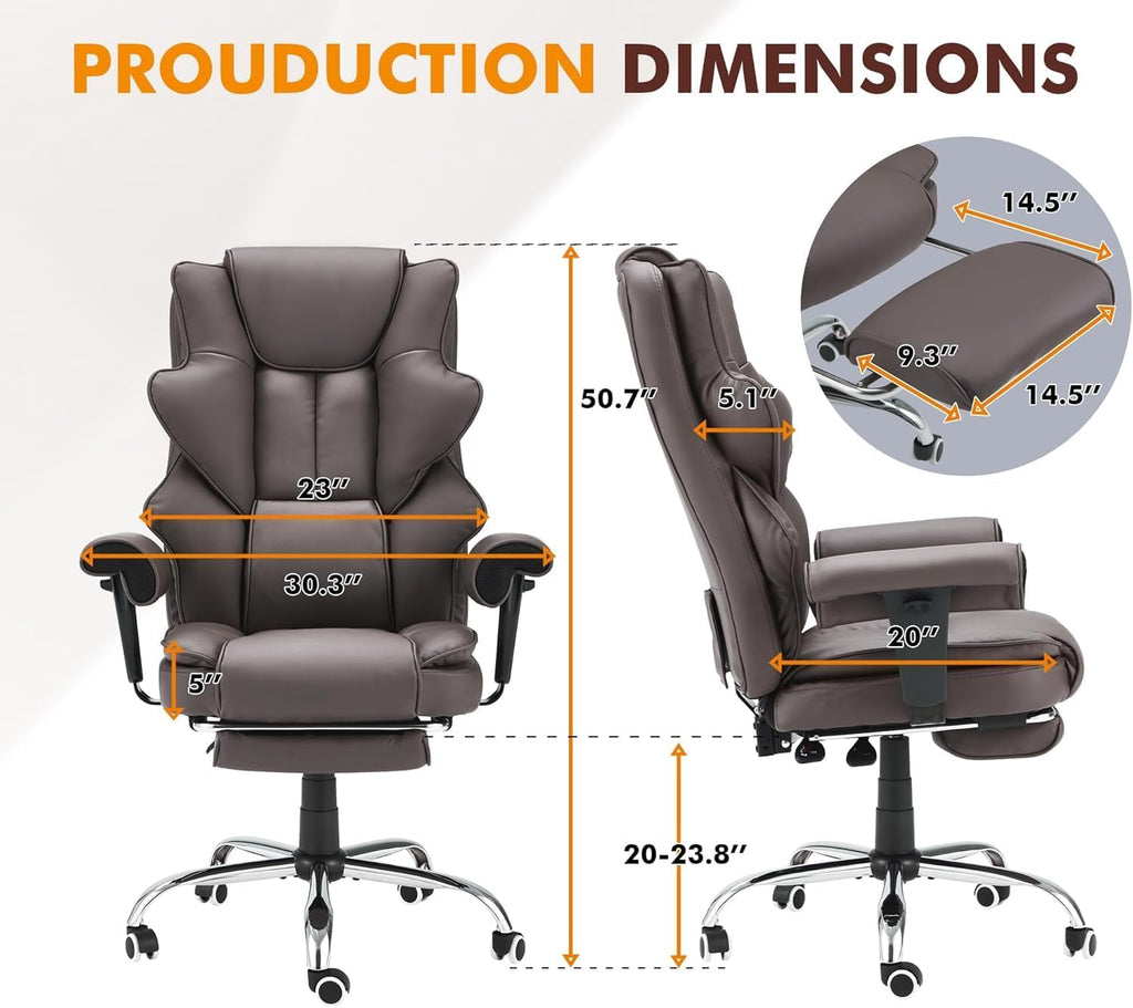 Brown Heated Massage Office Chair with Foot Rest Z510
