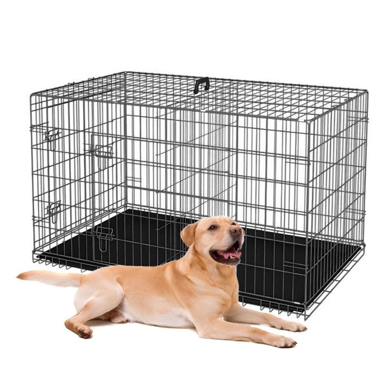 48-Inch Folding Metal Dog Crate with Divider, Tray, and Carry Handle K987080
