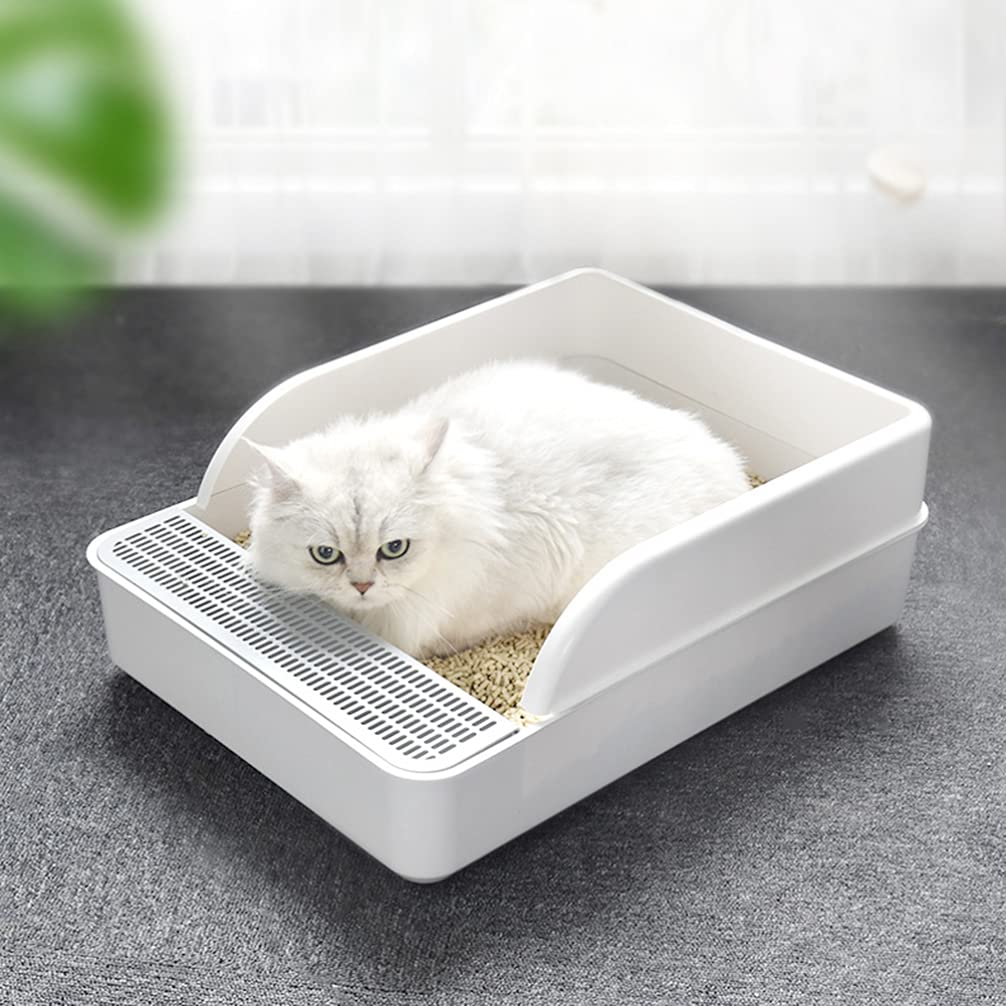 Plastic Half Covered Cat Litter Box P6763