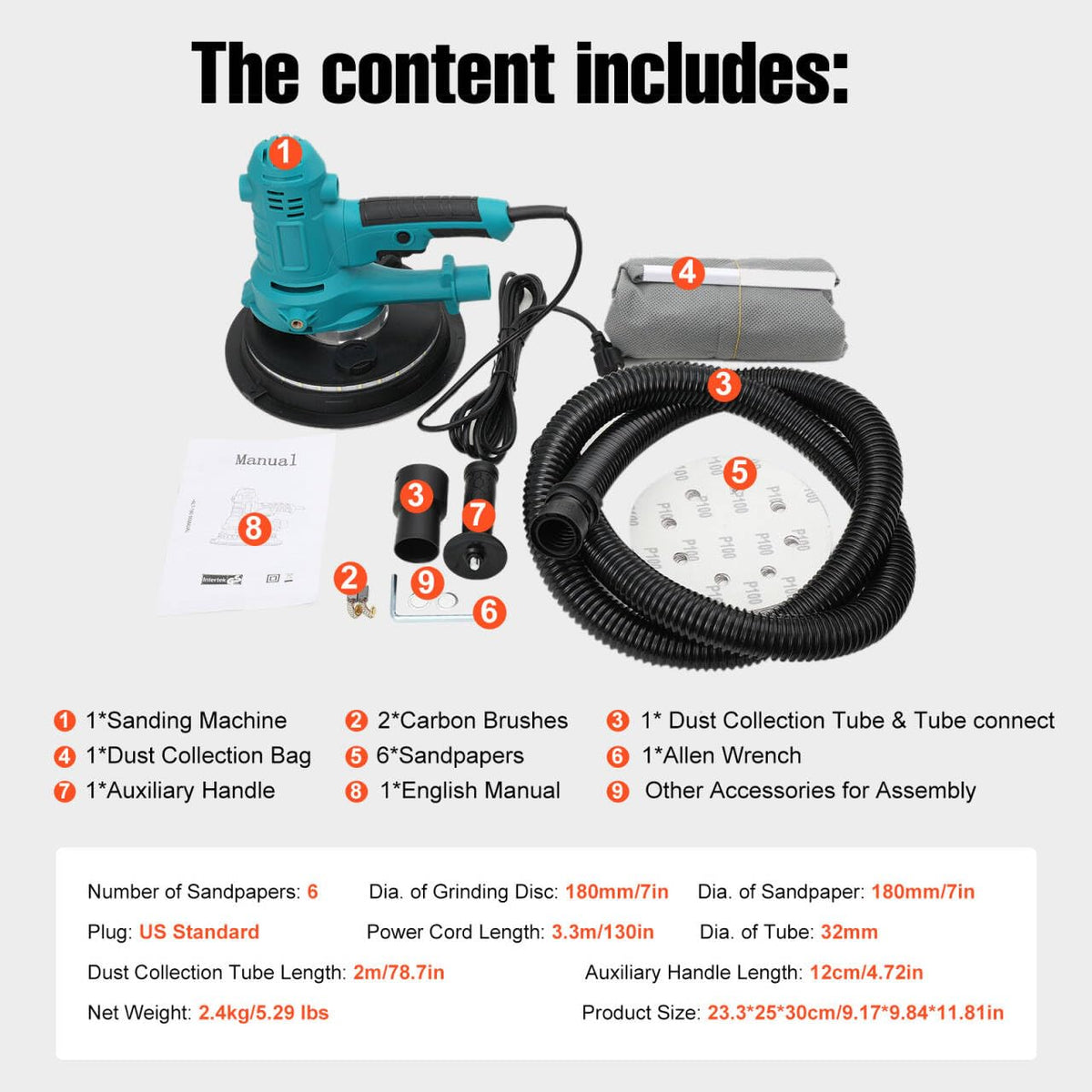 Variable Speed Handheld Electric Drywall Sander H827342