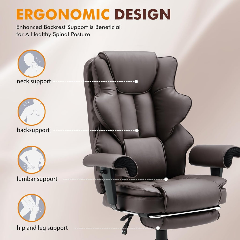 Brown Heated Massage Office Chair with Foot Rest Z510