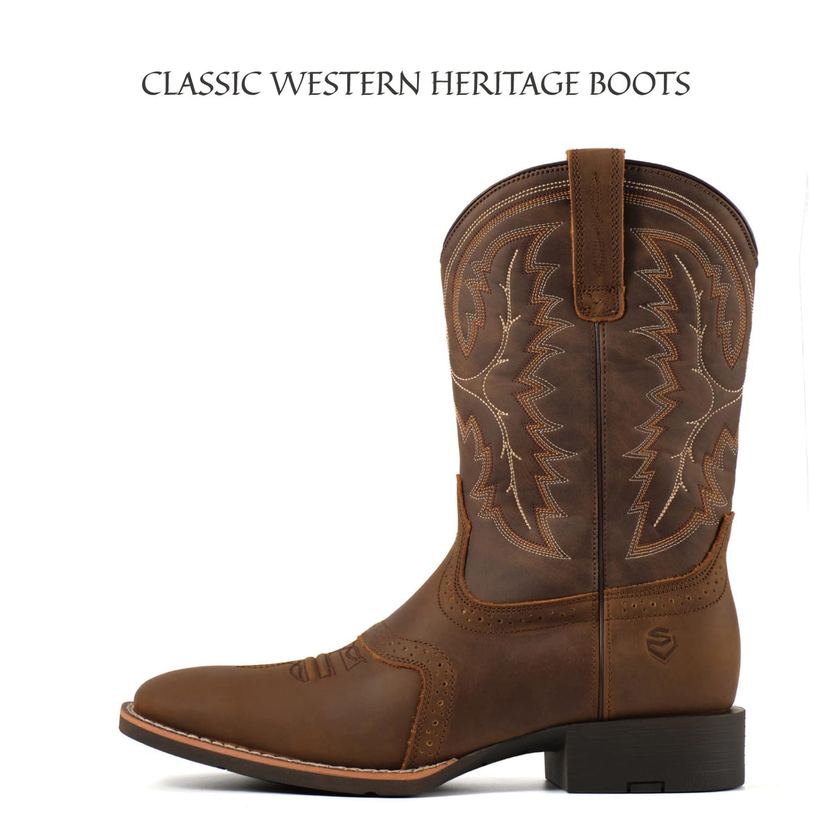 Western Cowboy Boots Square Toe with Embroidery L804