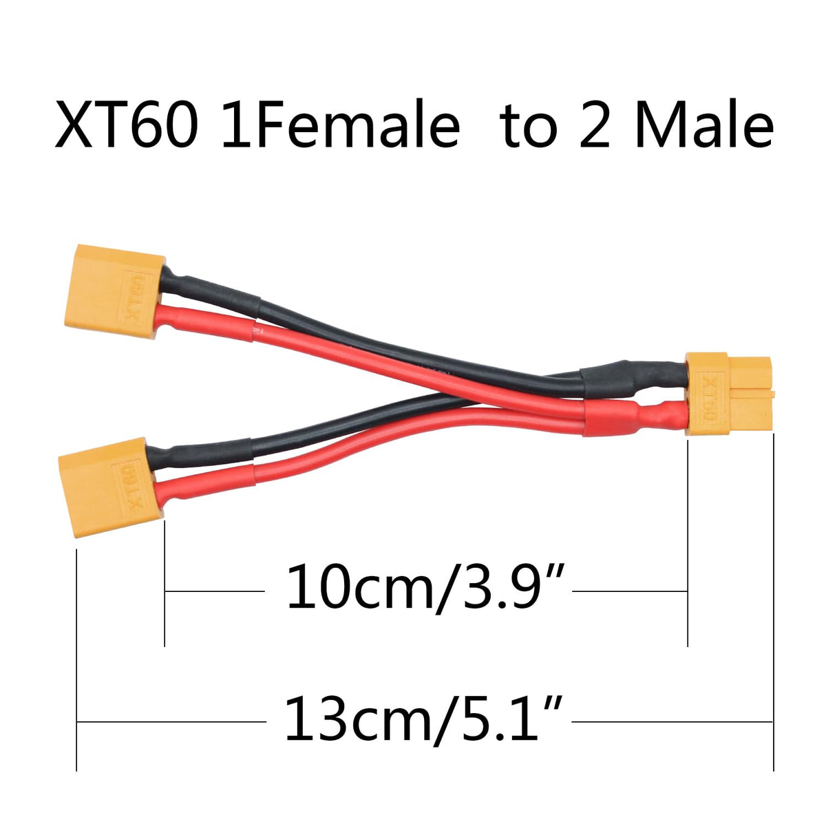 XT60 Parallel Battery Connector Cable 3.9" Y Splitter Adapter Plug W10969