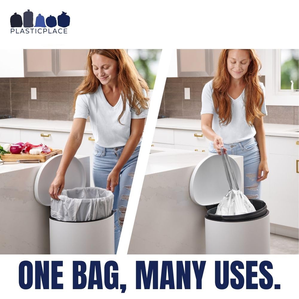 12 Gallon Drawstring White Trash Bags 200 Count D408850