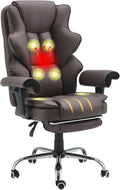 Brown Heated Massage Office Chair with Foot Rest Z510