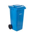 32 gal Blue Plastic Wheeled Trash Can H261372