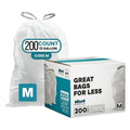 12 Gallon Drawstring White Trash Bags 200 Count D408850