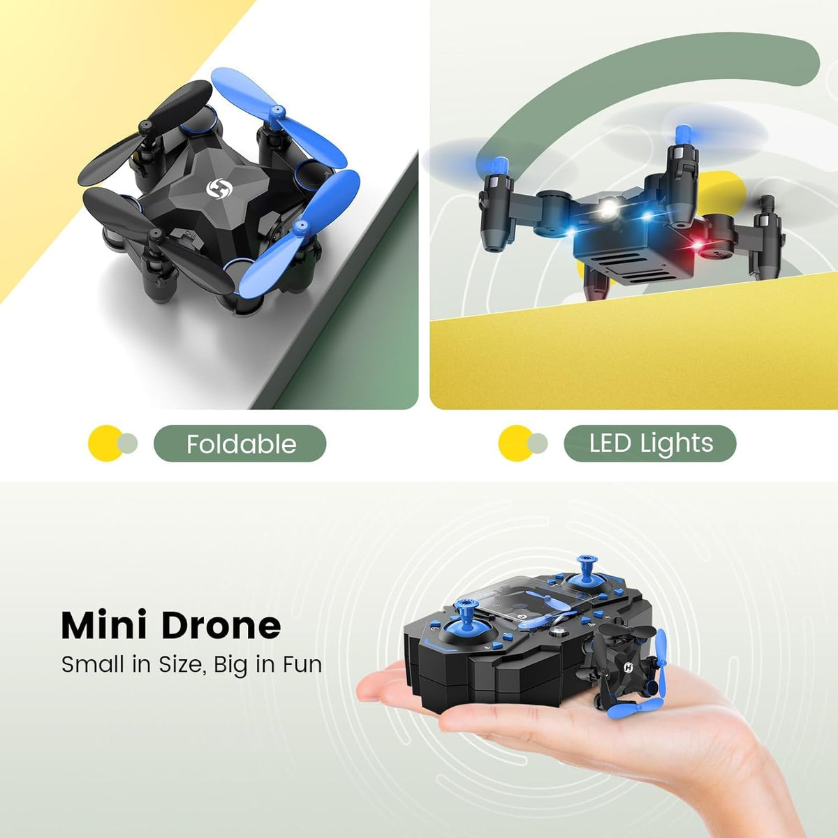 Foldable Mini Drone Blue P2952