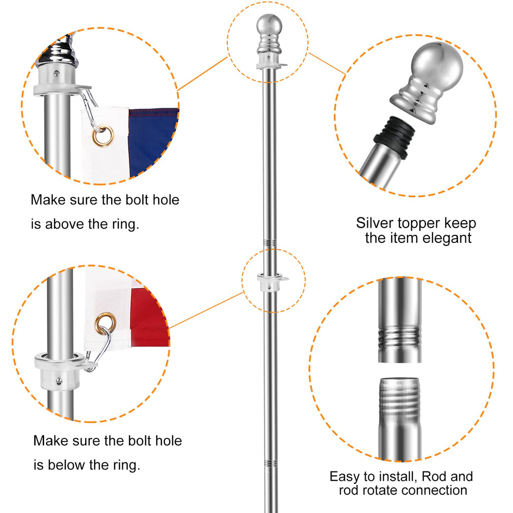 6 FT Stainless Steel Flag Pole Q323698