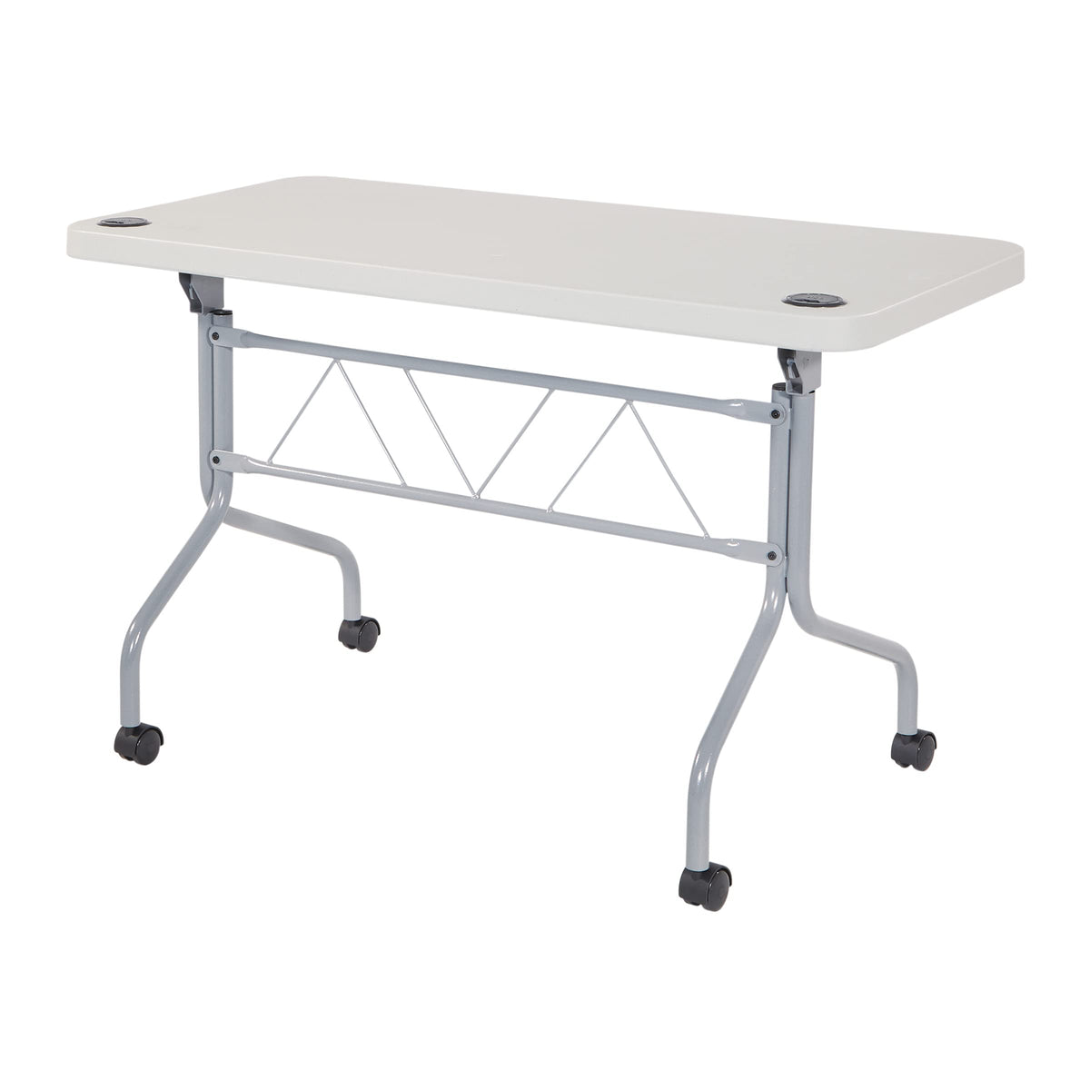 Light Gray Resin Multipurpose Flip Training Table with Locking Casters S2780