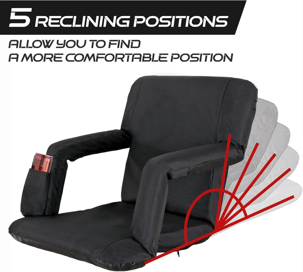 21" 25" Wide Padded Stadium Seat Chair with Back Support and Arms R19233