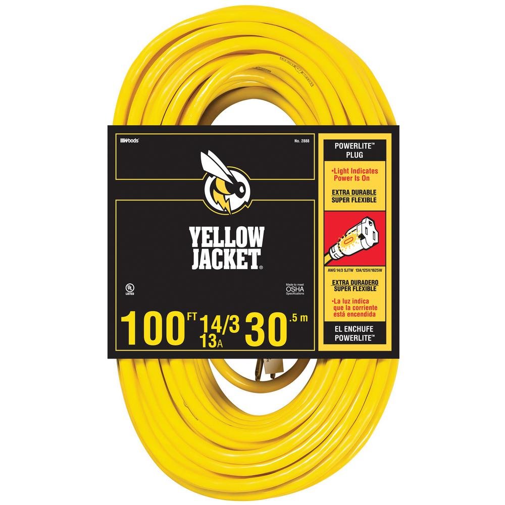 100 ft. 14/3 SJTW Outdoor Heavy-Duty 13 Amp Extension Cord E447258