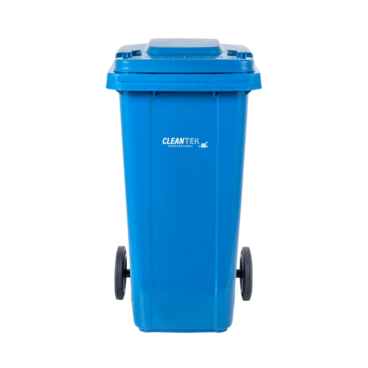 32 gal Blue Plastic Wheeled Trash Can H261372