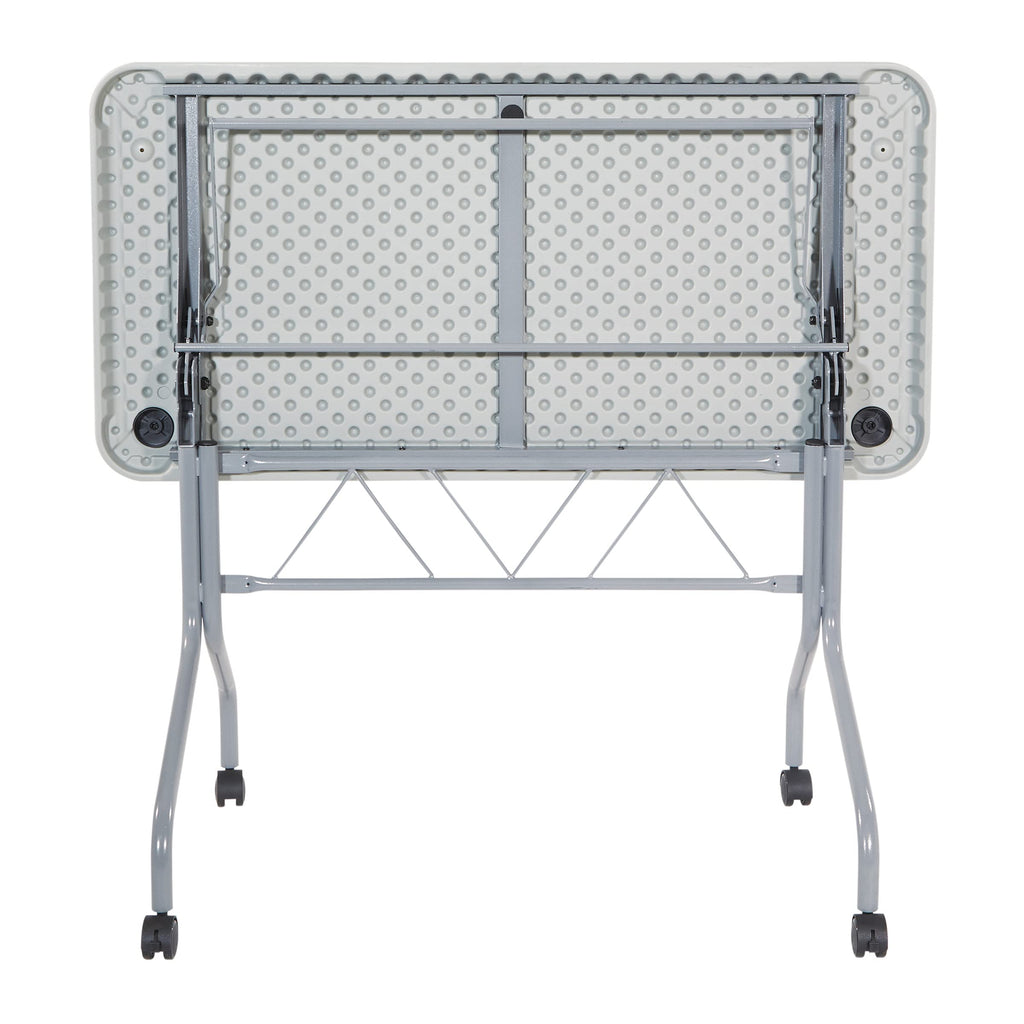 Light Gray Resin Multipurpose Flip Training Table with Locking Casters S2780