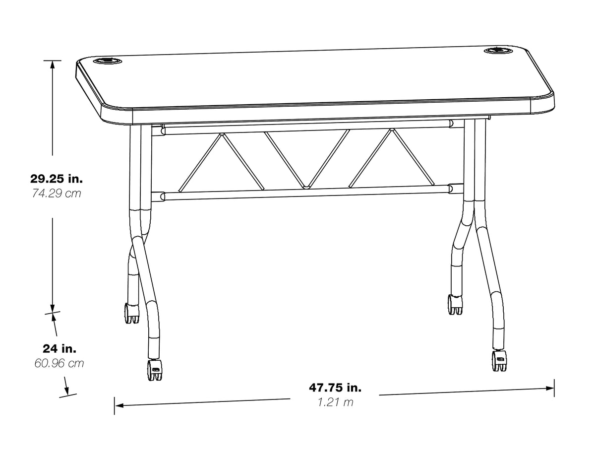 Light Gray Resin Multipurpose Flip Training Table with Locking Casters S2780
