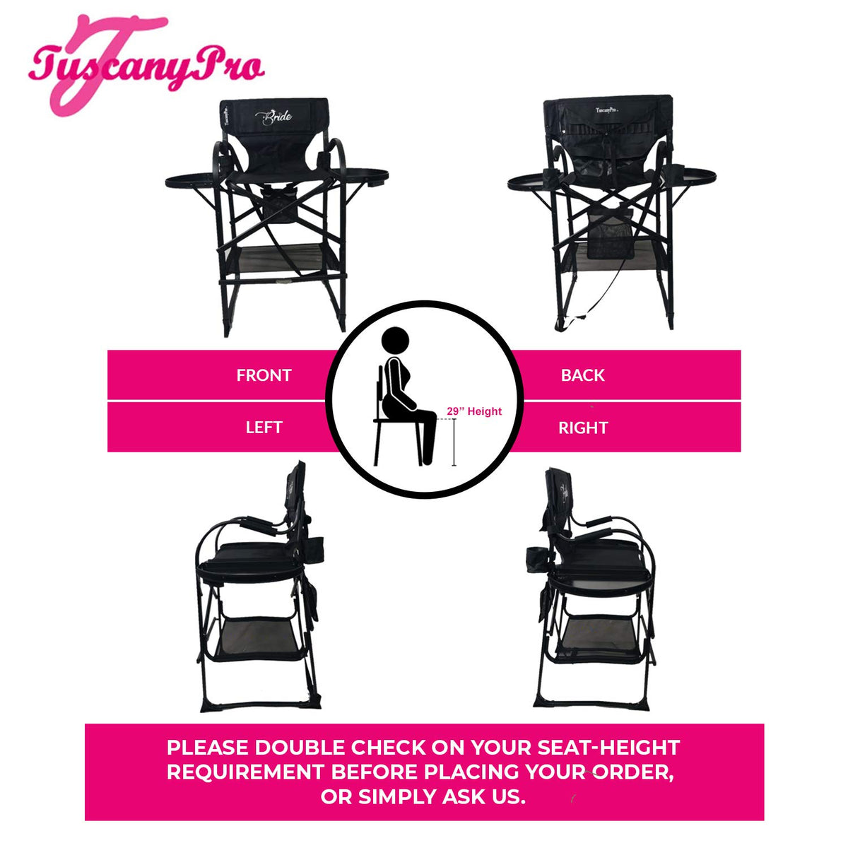 Heavy Duty Director Chair with Adjustable Seat Height Y630753