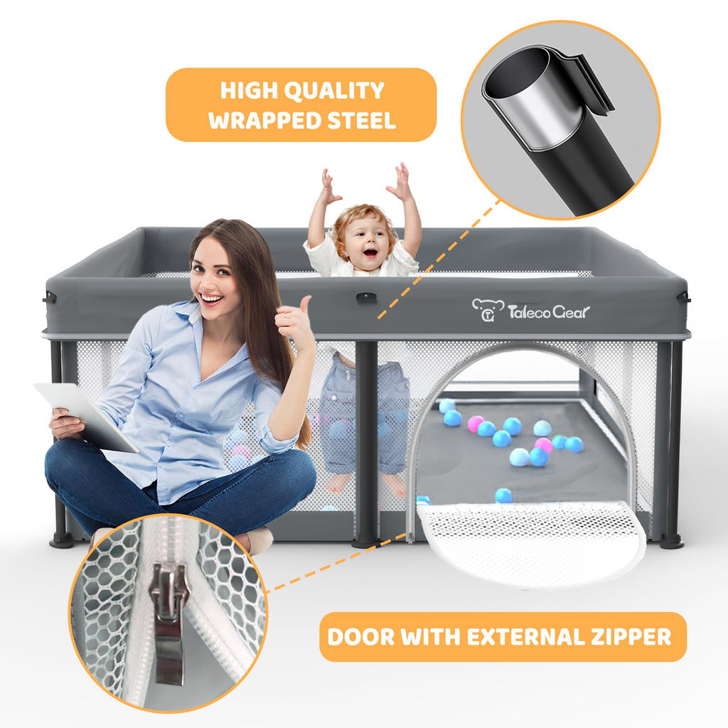 Foldable Baby Play Pen with Mat and Gate G1406