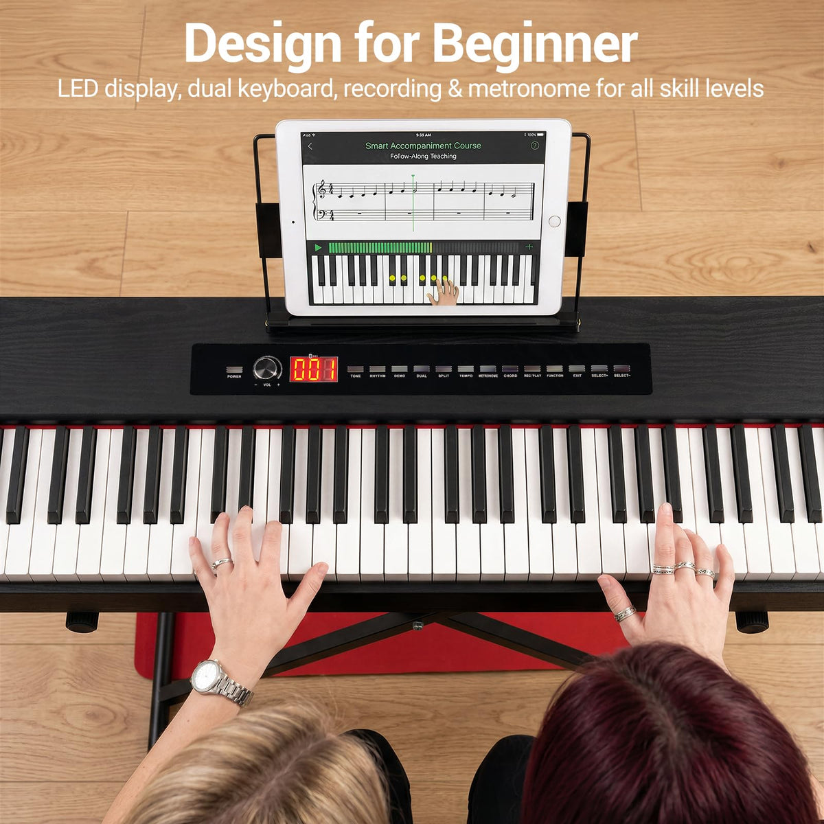 88-Key Weighted Digital Piano with X Stand and Sustain Pedal T30131