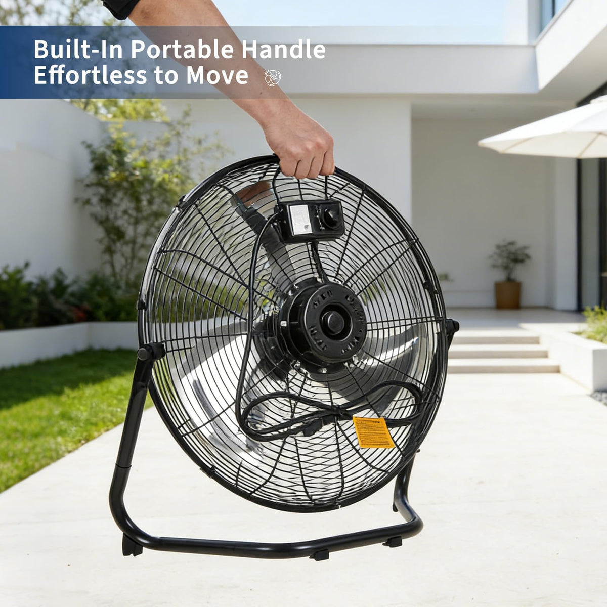 20" High Velocity Floor Fan, 4800 CFM Heavy Duty Industrial Metal Fan with 3 Speeds J5570