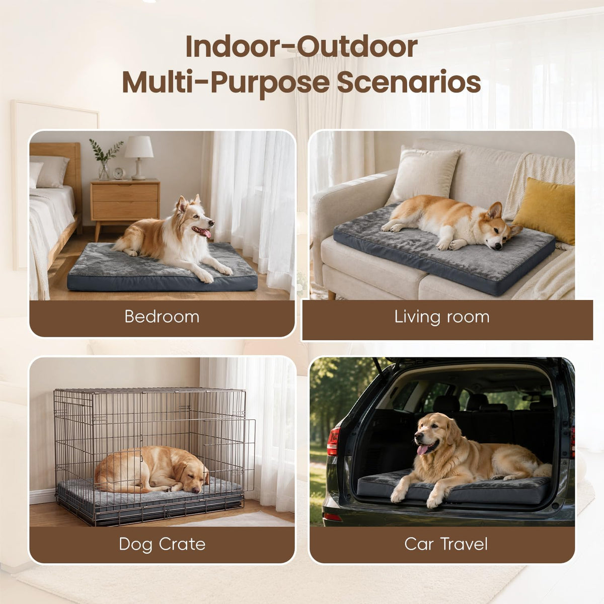 Large Plush Dog Bed with Washable Cover S213