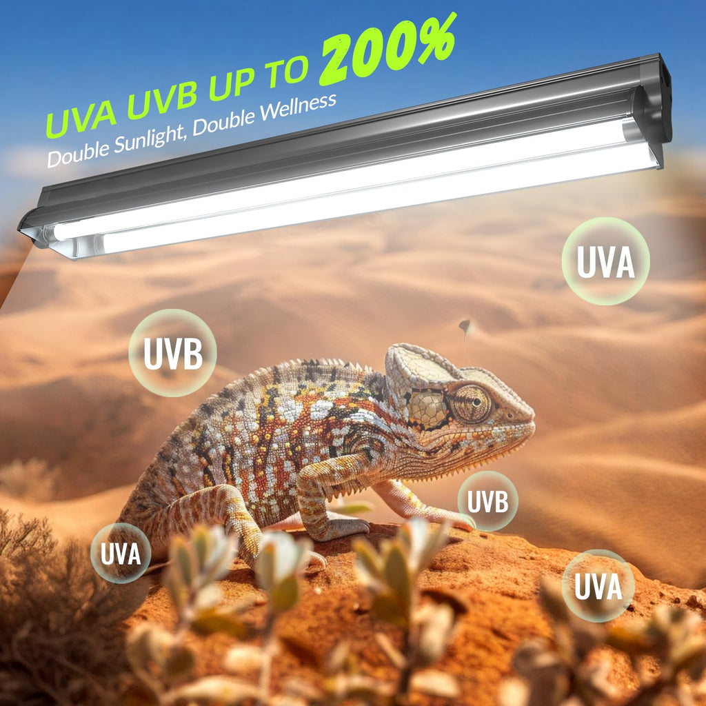 24W 10.0 T5 UVB Reptile Light Fixture Combo Kit 22inch Terrarium Hood X779