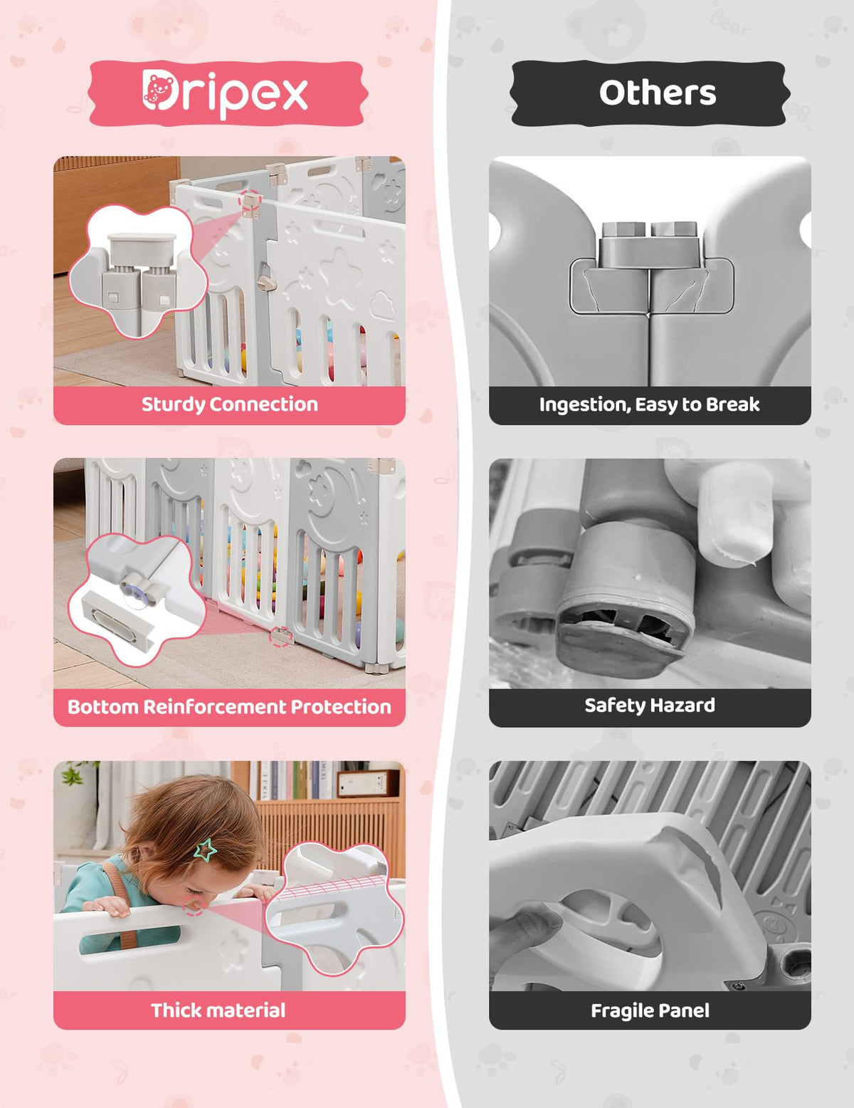 Foldable 14-Panel Baby Playpen Q9473