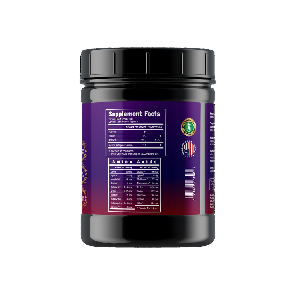 Hydrolyzed Collagen Peptides Powder Unflavored Type I & III 41 Servings C4136