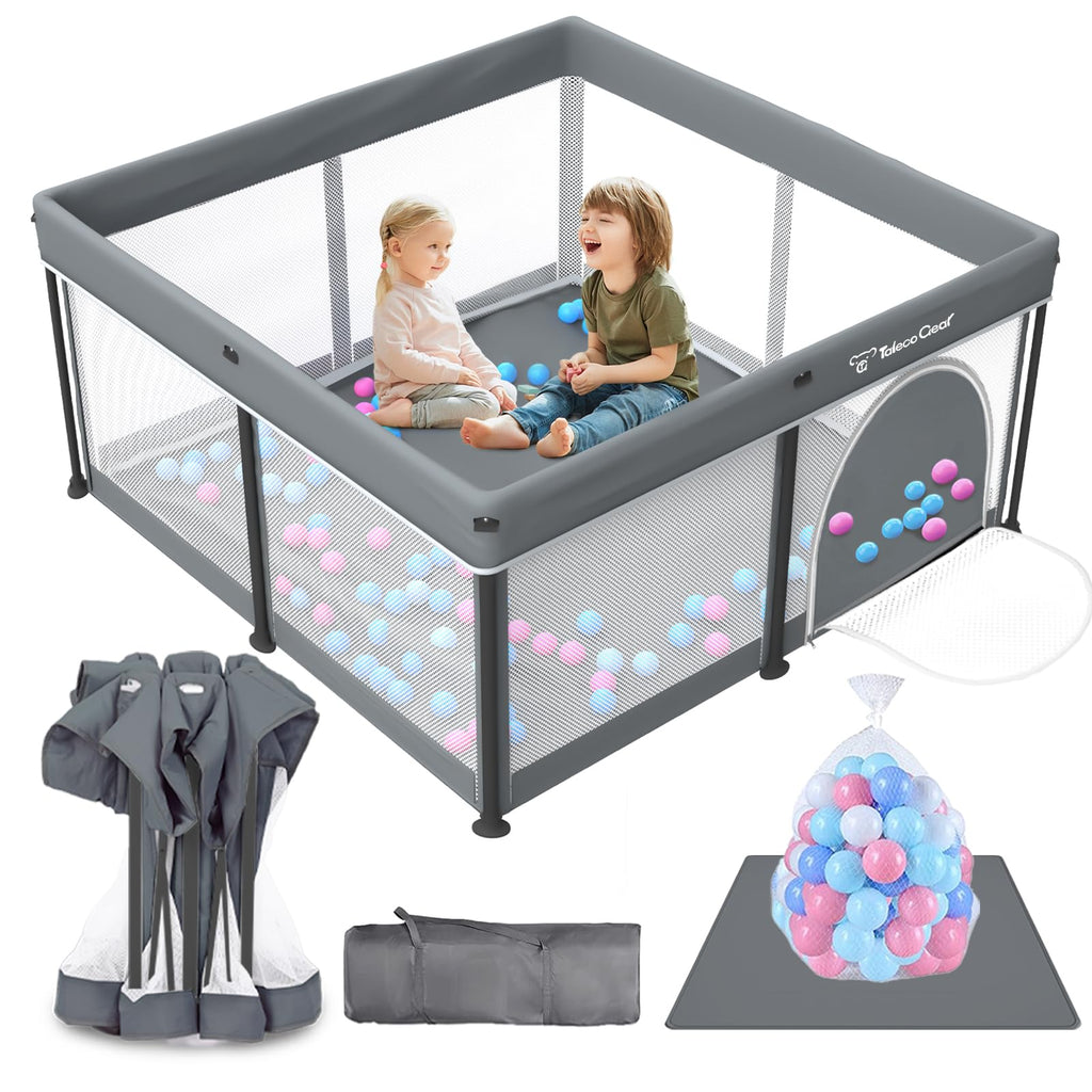Foldable Baby Play Pen with Mat and Gate G1406