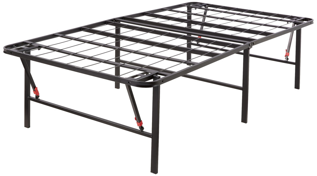 Foldable Metal Platform Bed Frame, 18 Inches High, Twin Size, Black J3851