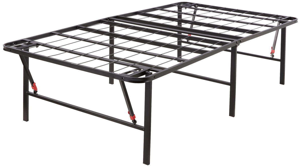 Foldable Metal Platform Bed Frame, 18 Inches High, Twin Size, Black J3851