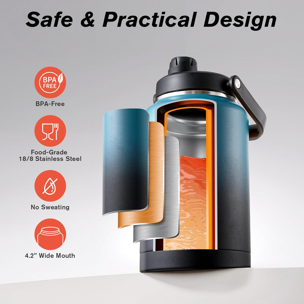 Gallon Insulated Water Bottle with Handle H68046
